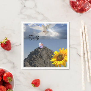 Sunflower White Dove Angel Paper Napkins Serviette