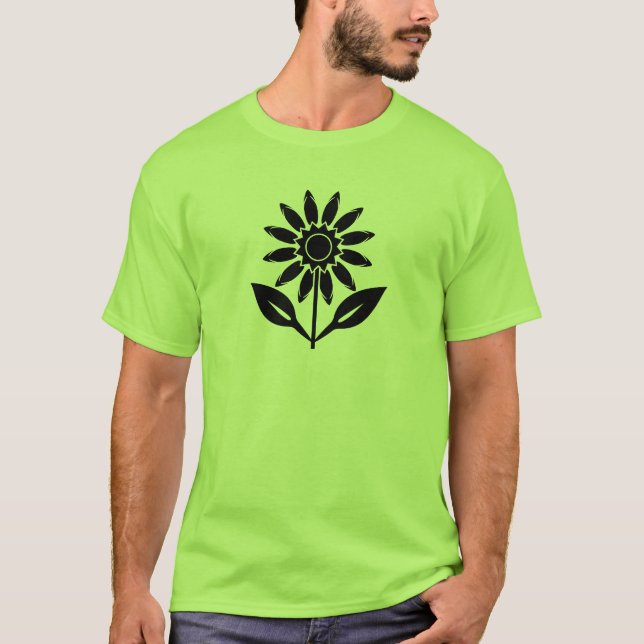 Sunflower with stylized petals and leaves T-Shirt (Vorderseite)