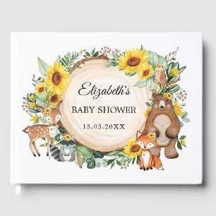 Sunflower Woodland Animaux Baby shower Livre d'inv