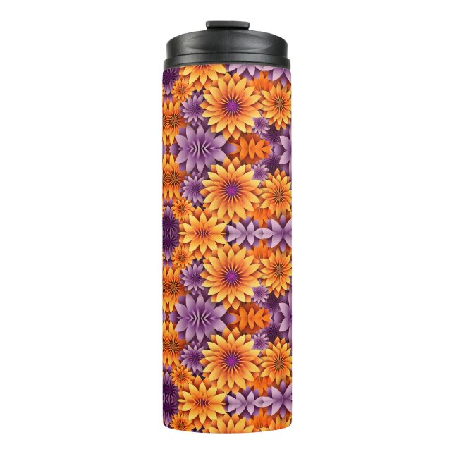 SunFlower Yellow Lila Thermosbecher (Vorderseite)