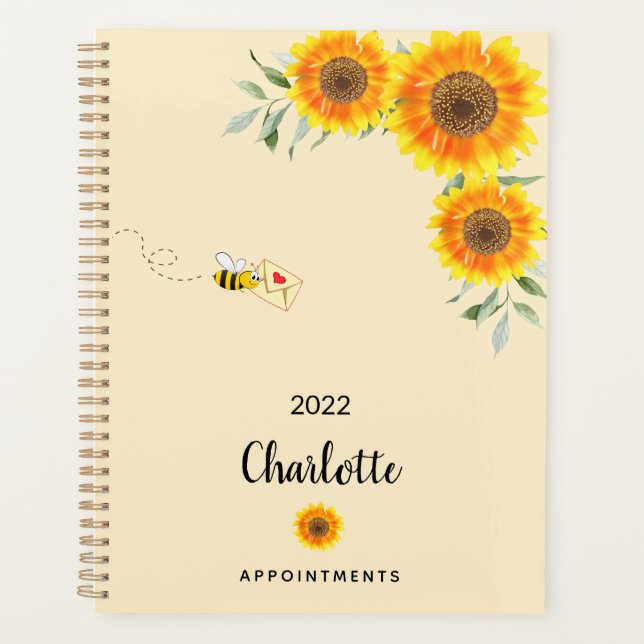 Sunflowers abeilles jaunes nom personnalisé (Devant)
