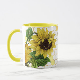 SUNFLOWERS AND BEES TASSE