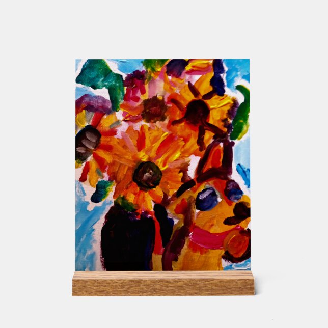 Sunflowers and chihuahua  acrylschild (Vorderseite)