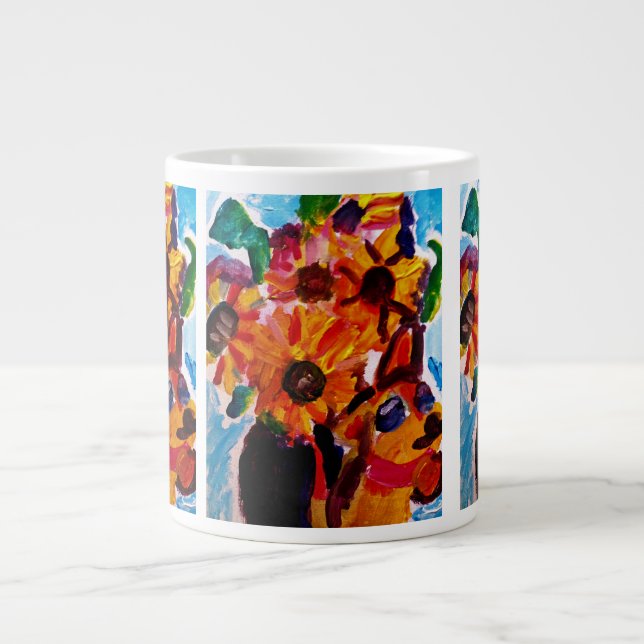 Sunflowers and chihuahua  Jumbo-Tasse (Vorderseite)