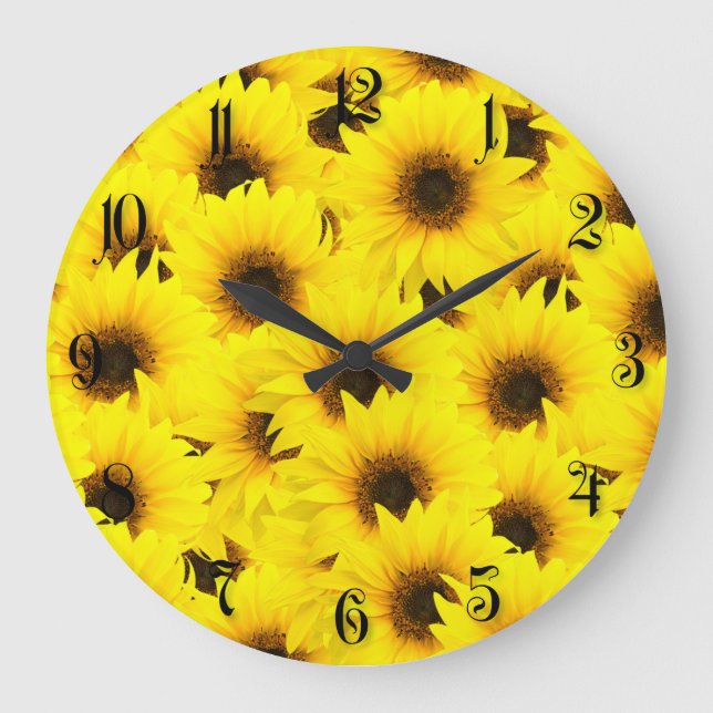 Sunflowers background große wanduhr (Vorderseite)