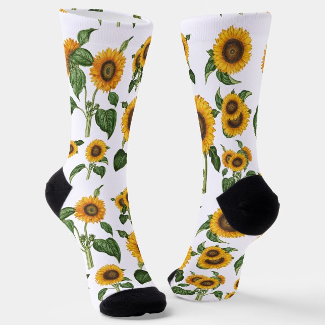 Sunflowers Botanical Greenery Socken (Gewinkelt)