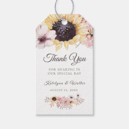 Sunflowers Bouquet Gastgeschenk Hochzeit Vielen Da Geschenkanhänger