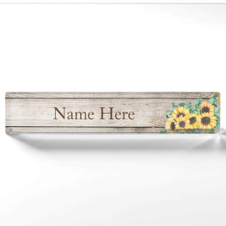 Sunflowers Country Western Bureau Nom Plaque