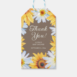 Sunflowers Daisies Baby Dusche Vielen Dank Geschenkanhänger