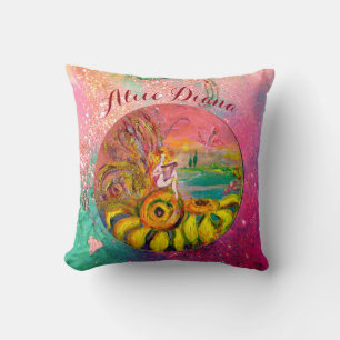 SUNFLOWERS FAIRE PINK FLORAL Girl Baby Status Kissen