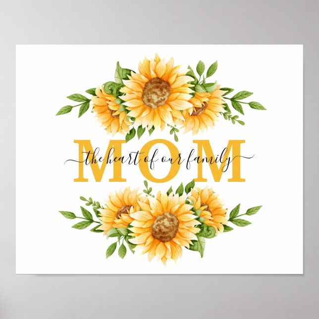 Sunflowers Gift For Mom Mother's Day Birthday  Poster (Vorne)