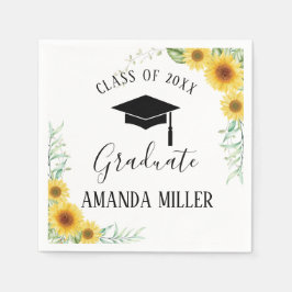 Sunflowers Graduation Party Papierservietten