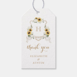 Sunflowers Hydrangea Wappen Hochzeit Vielen Dank Geschenkanhänger