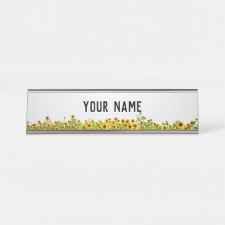 Sunflowers in Field Schreibtischnamensplakette