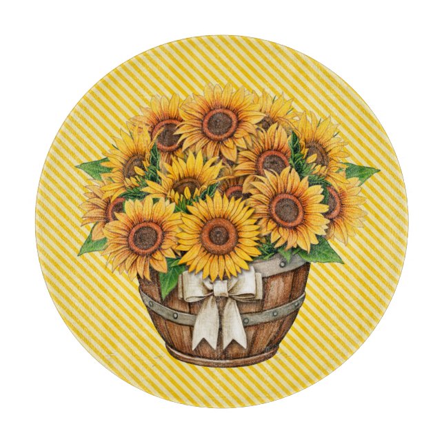 Sunflowers In Yellow Schneidebrett (Vorderseite)