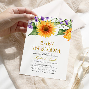 Sunflowers & Lavender Baby In Bloom Invitation