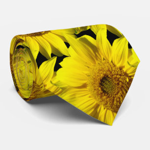 Sunflowers Motif Cust. CRAVATE noir couleur BG