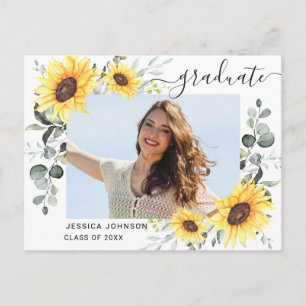 Sunflowers PHOTO Graduation Party Invitation