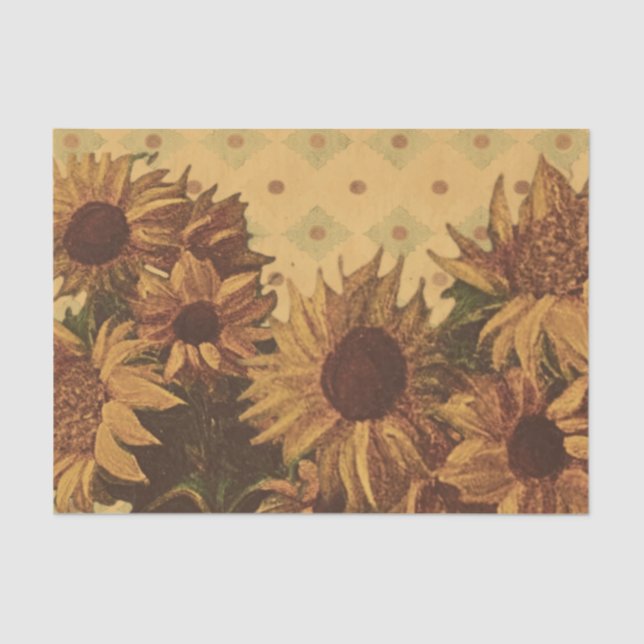 Sunflowers retro vintage backfrop seidenpapier (Vorderseite)