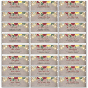 Sunflowers Rustic Fall Invitation Noms Étiquette d