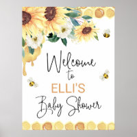 Sunflowers Sweet As Can Bee Baby Shower Welcome 