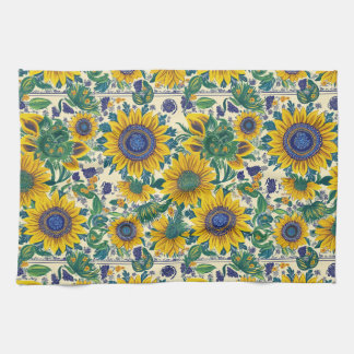 Sunflowers. Ukrainian folk art pattern. Geschirrtuch
