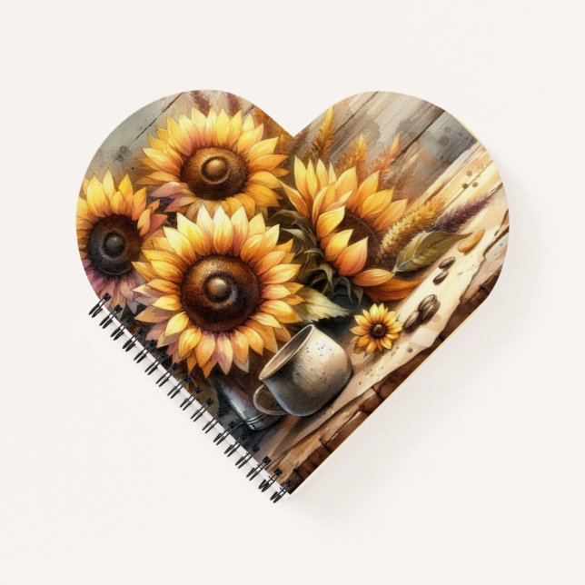 Sunflowers Watercolor Painting Notizbuch (Vorderseite)
