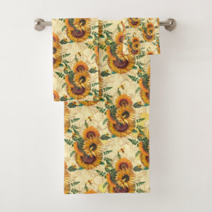 Sunflowers Yellow Gold Honeycomb Bees