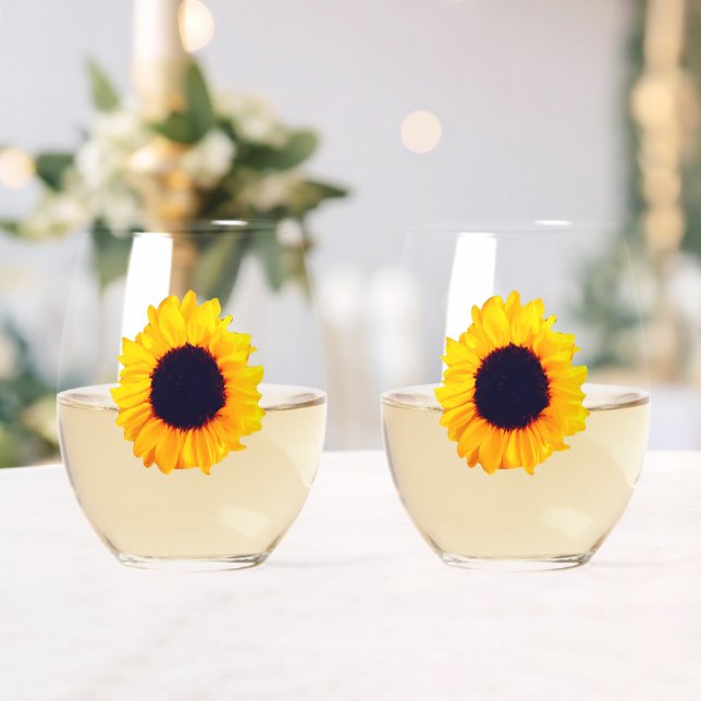 Sunflowers Yellow Orange Beautiful Drinkware Set Weinglas Ohne Stiel (Insitu (Hochzeit))