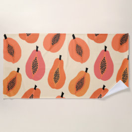 Sunfruit Slice Papaya Orange Hues Strandtuch