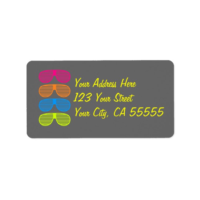 Sunglass Address Labels Adressaufkleber (Vorne)