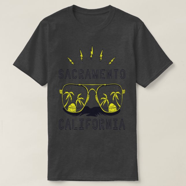 Sunglass California Sacramento Palmen Beach Oc T-Shirt (Design vorne)