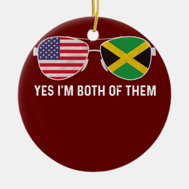 Sunglass Design Jamaican American Flag Patriotic Keramik Ornament (Vorne)