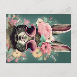 Sunglass Spring Elegante mit She Bunny Postkarte
