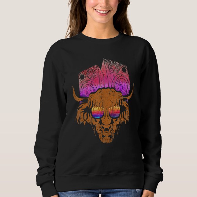 Sunglasses Music Player Party Animal Cool Funny Hi Sweatshirt (Vorderseite)