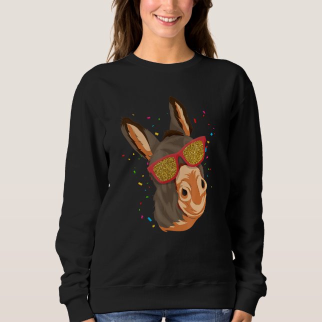 Sunglasses Party Farm Animal Cool Farmer Funny Don Sweatshirt (Vorderseite)