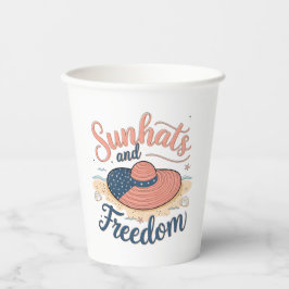 Sunhats und Freedom Patriotic Pappbecher