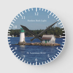 Sunken Rock Light clock Runde Wanduhr