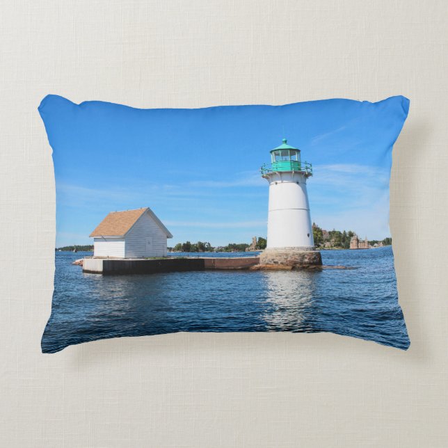 Sunken Rock Lighthouse, New York Accent Pillow Dekokissen (Vorderseite)