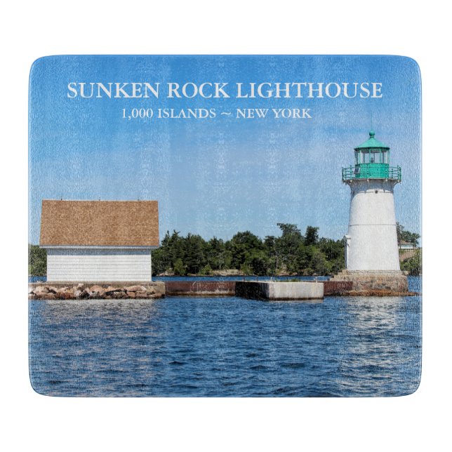 Sunken Rock Lighthouse, New York Cutting Board Schneidebrett (Vorderseite)