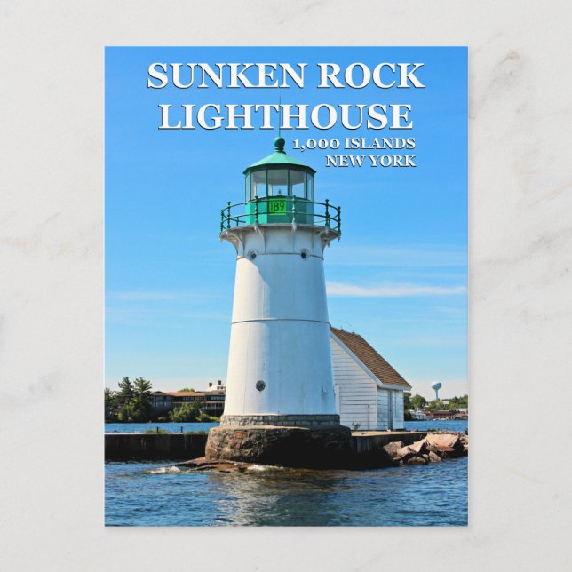 Sunken Rock Lighthouse, New York Postcard Postkarte (Vorderseite)