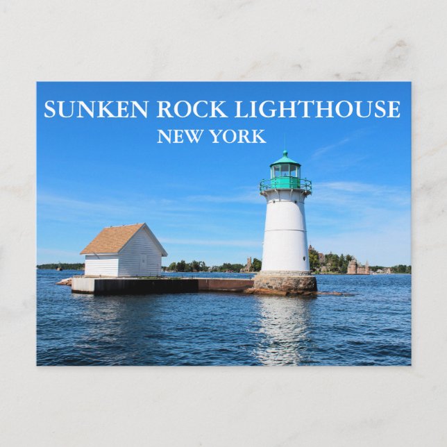Sunken Rock Lighthouse, New York Postkarte (Vorderseite)