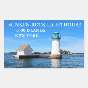 Sunken Rock Lighthouse, New York Rechteckiger Aufkleber