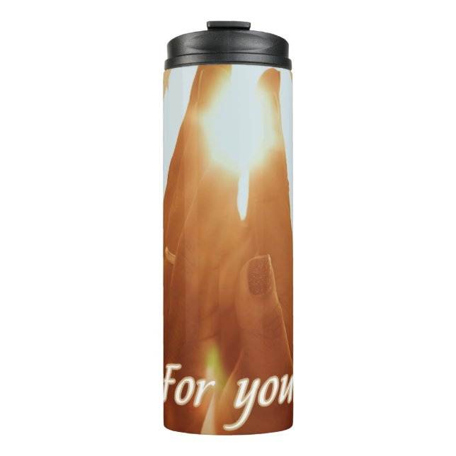 Sunlight Hands Aesthetic Thermal Mug Thermosbecher (Vorderseite)