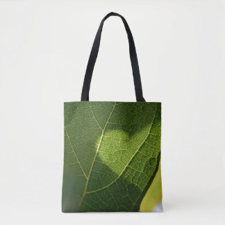 Sunlight Heart Leaf Tote Bag