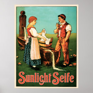 SUNLIGHT SEIFE Schweizer Wäscherei Reinigungsmitte Poster