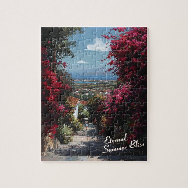 Sunlit Bougainvillea Path Art (Vertikal)