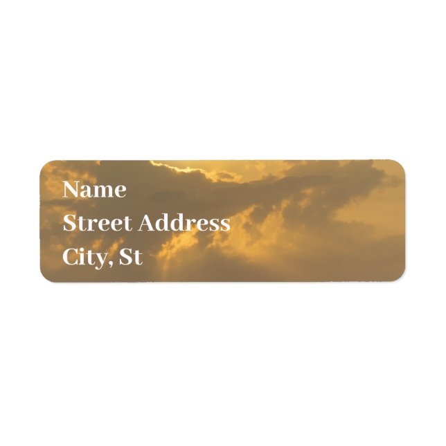 Sunlit Clouds Return Address Labels – Nature Theme (Vorne)