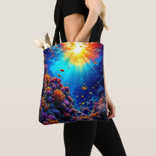 Sunlit Coral Reef Wonderland Tasche