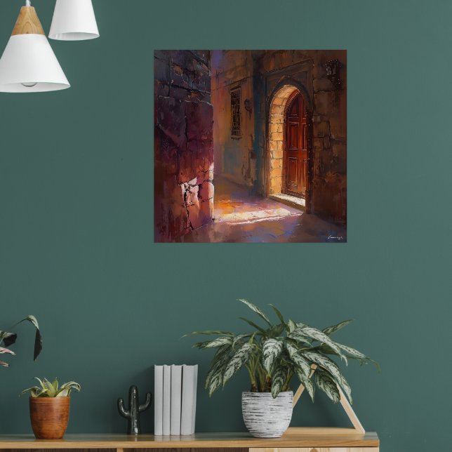 Sunlit Doorway - Illuminierte alte Passage Art P Poster (Wohnzimmer 1)